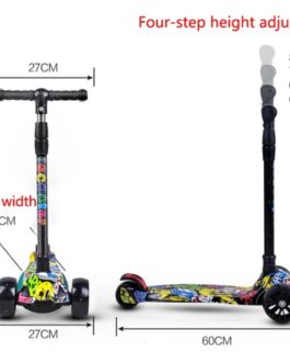 3 Wheel Children Scooter with Flash Wheels Kick – pink