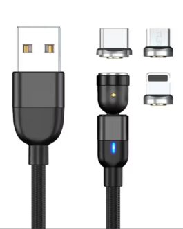540° Rotatable 3 in 1 Magnetic Cable 3A Data Fast Charging