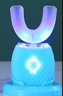 U Shape Cold Light Automatic Toothbrush – Blue