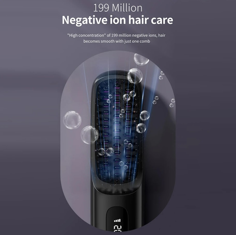 LCD rechargeable wireless straightening comb - Image 3