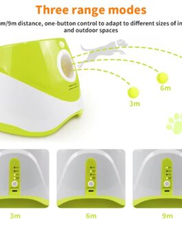 Rechargeable automatic tennis ball launcher for pets