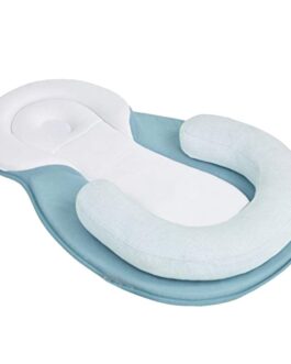 Newborn Breathable Mattress Pillow Sleep Positioning Pad – Blue
