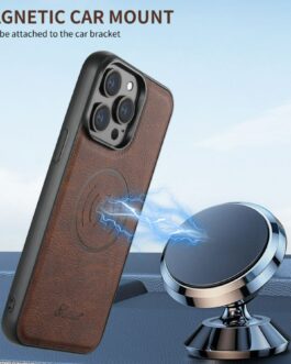 iPhone case Anti drop 2-in-1 card insertion case protective cover – Brown