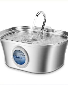 3.2L Stainless Cat Water Fountain With Water Level Window